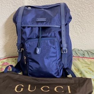 COPY - GUCCI GUCCISSIMA Blue Nylon Backpack